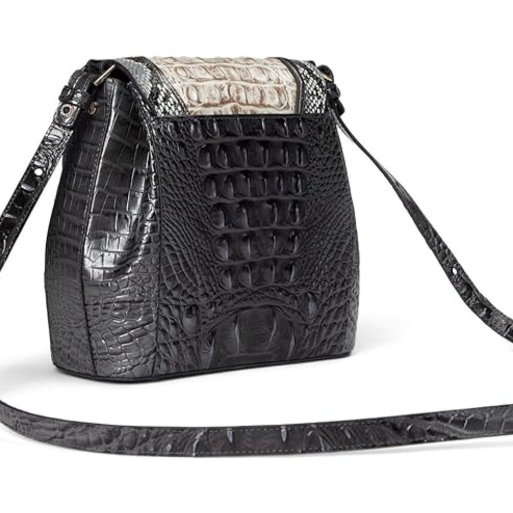 ✅ Brahmin MARGO CHARCOAL NOTTINGHAM Leather Satchel ✨NWT, COA, DUST BAG - Picture 5 of 16